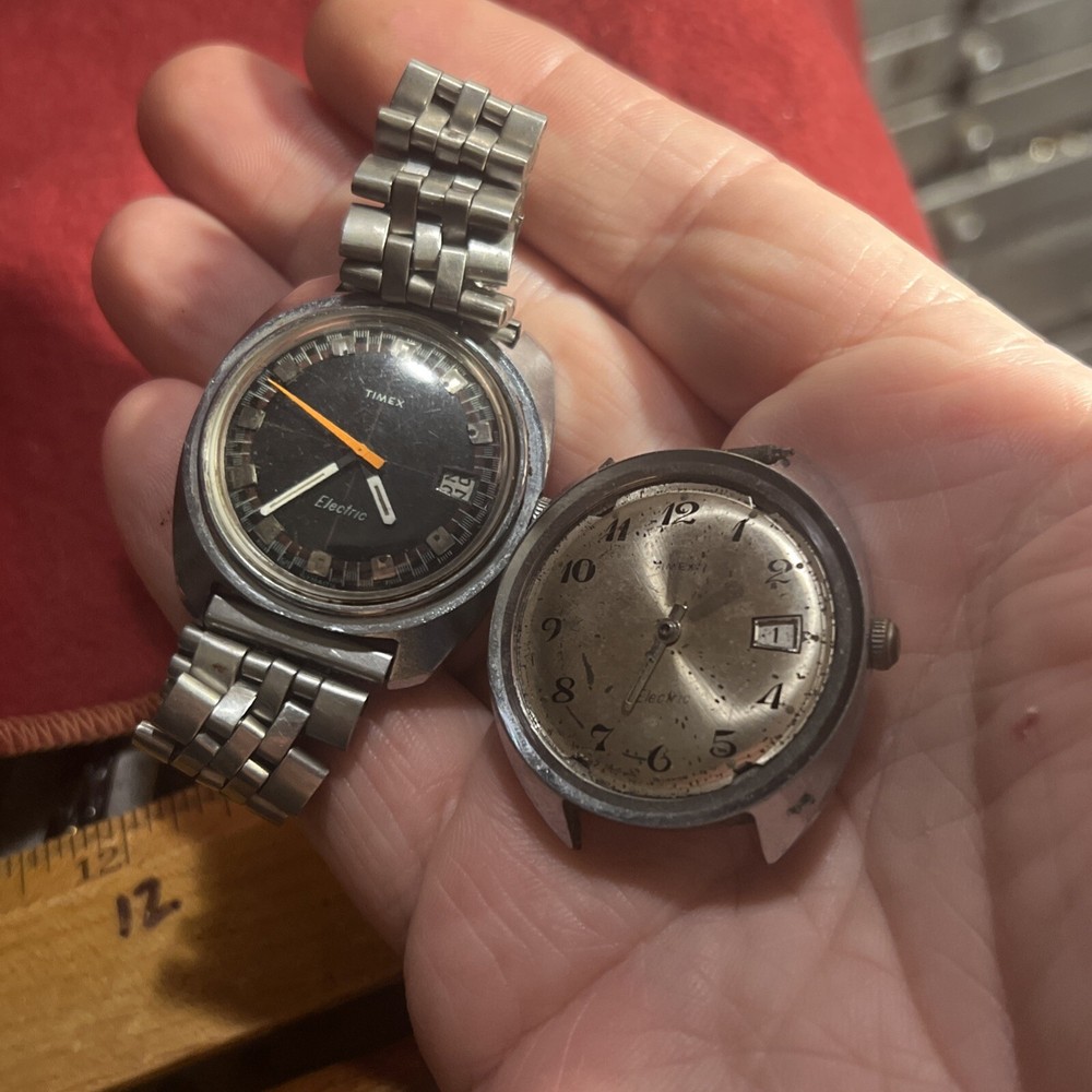 Vintage Timex divers watch Black Dial / Orange Seconds Hand -for Restoration!