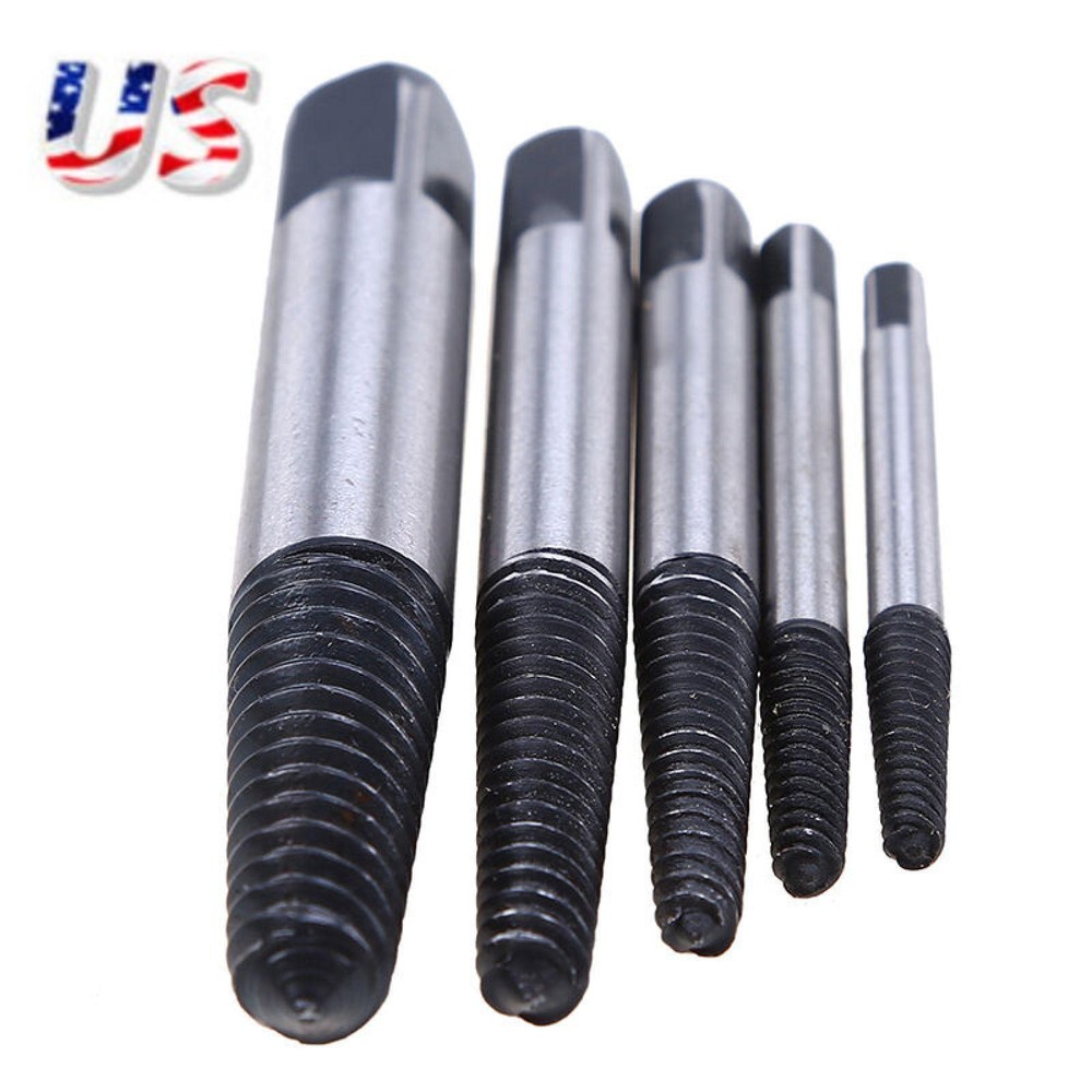 5Pcs Damaged Screw Extractor Kit Easy Out Bolt Stud Remover DIY Tools