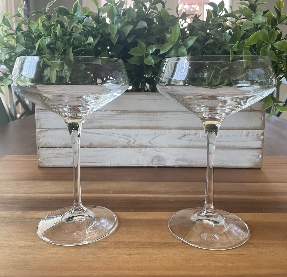 RCR Cristalleria Italian Aria Collection Set of 2 Crystal Wine Champagne Glasses