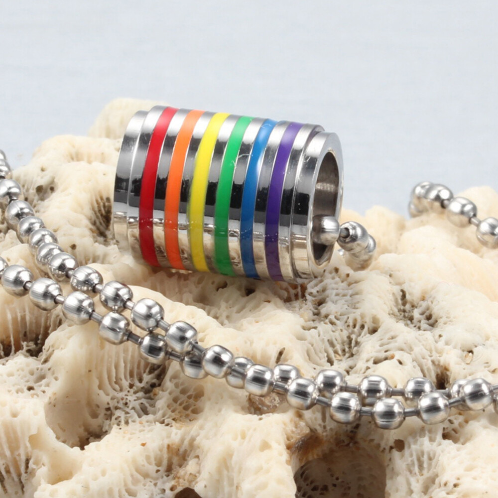 Titanium Steel Tube Cylinder Pendant Necklace Fashion Unique Pendant