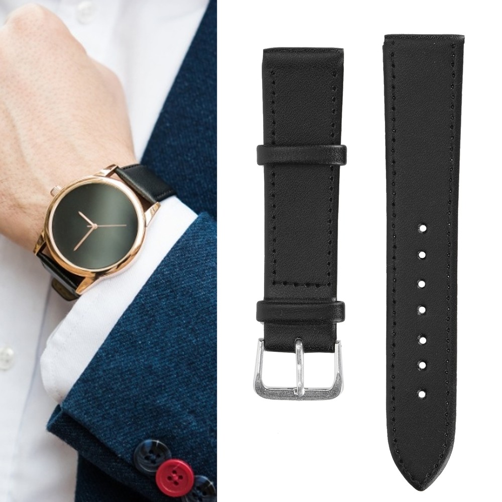 Pin Buckle Watch Band PU Leather Replacement Watch Strap Part Accessory 20mm GBD