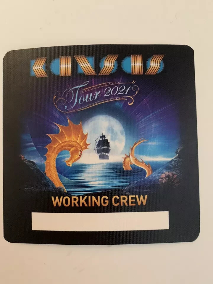 KANSAS Band 2021 Concert Tour Working Crew Backstage Pass