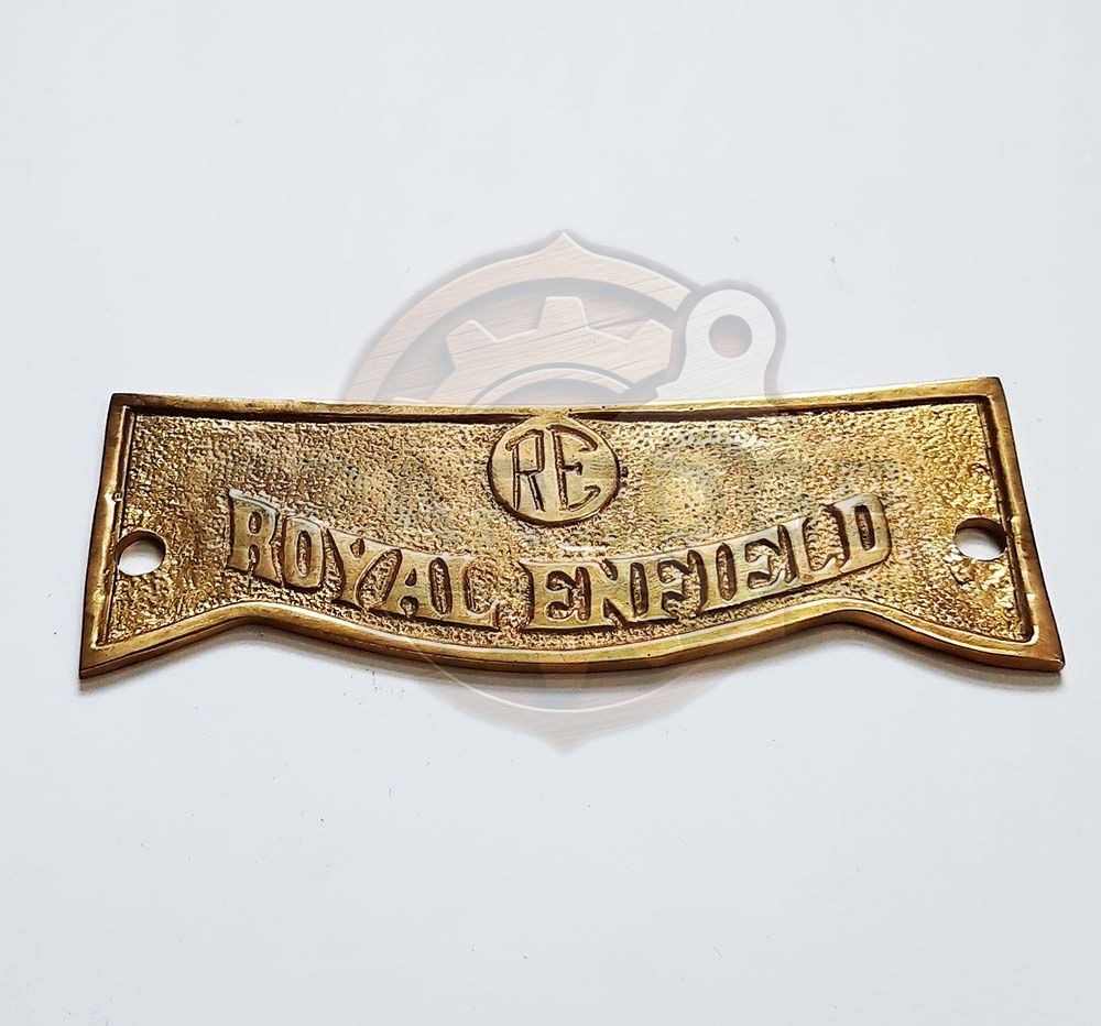 Customize Vintage Royal Enfield Front RE Badge Brass Finish Plate