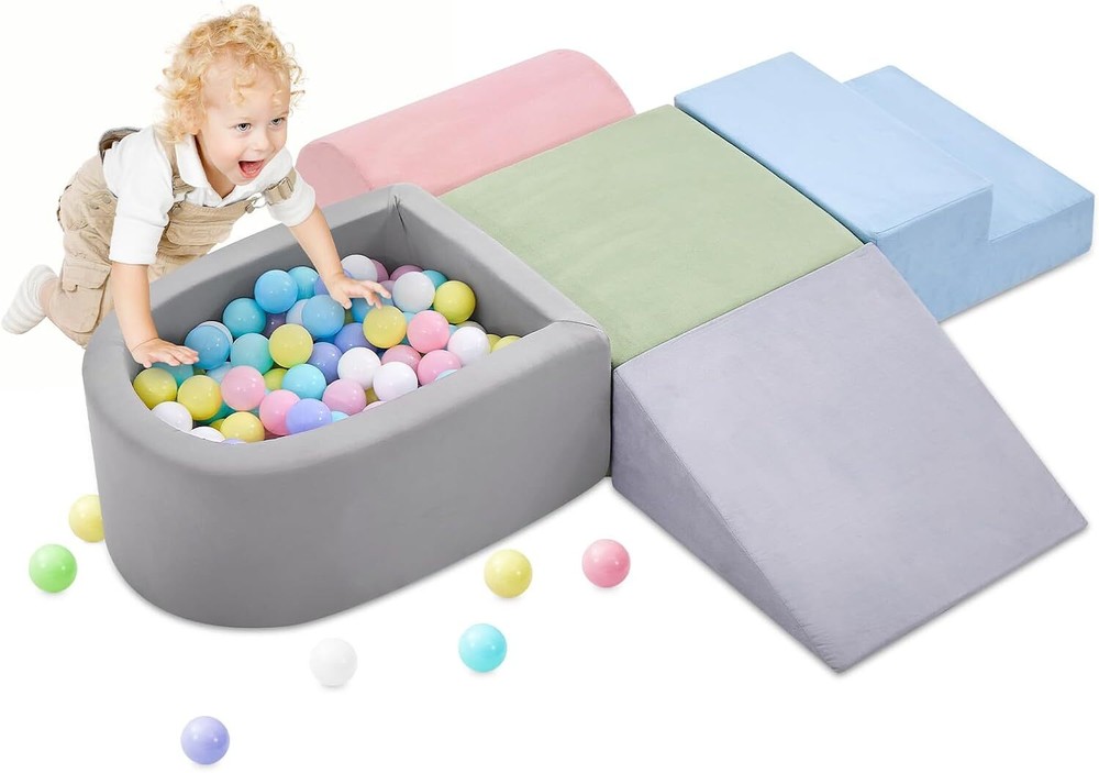 Climbing Crawling Toys Soft Foam Blocks Activity Play Set(Balls not Included)