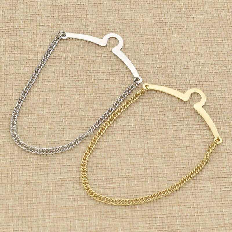 2x Vintage Mens Necktie Link Tie Chain Metal Tack Clip Clasp Gift Accessories