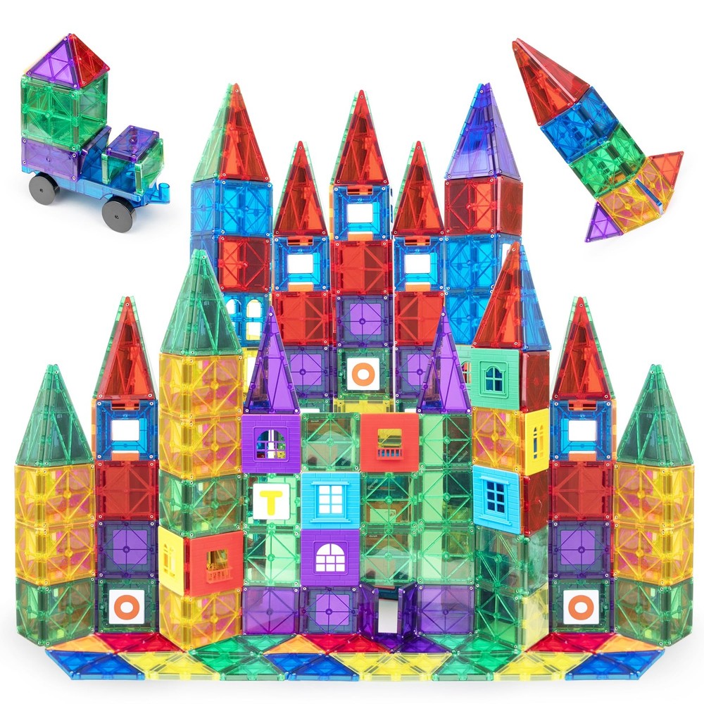 150-Piece Magnetic Tiles STEM Building Set for Kids – 3D Magnetic Blocks, Creative Construction Toys