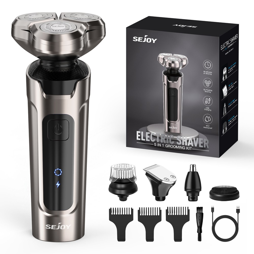 5in1 Men's Electric Shaver Hair Clippers Rechargeable Grooming Kit Wet/dry