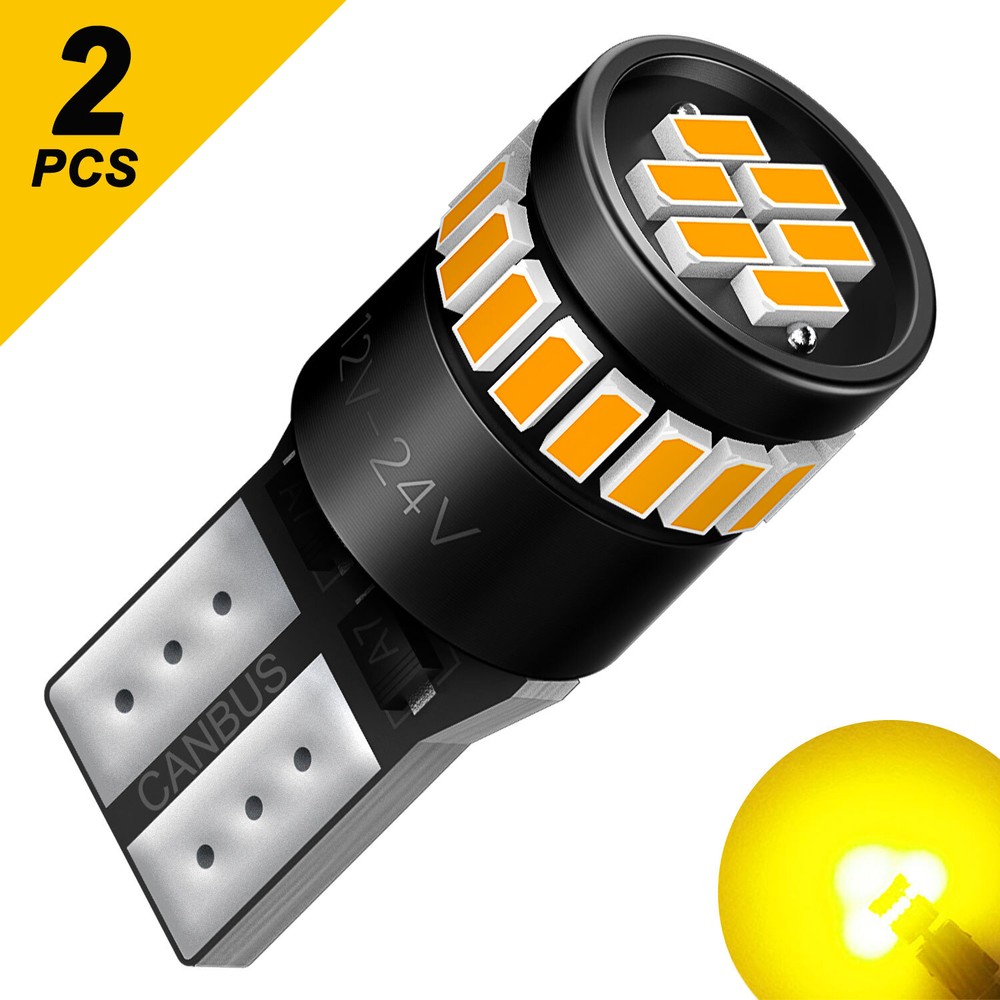 2X T10 194 168 2825 LED Licence Plate Side Marker Dome Light Bulbs Yellow Amber