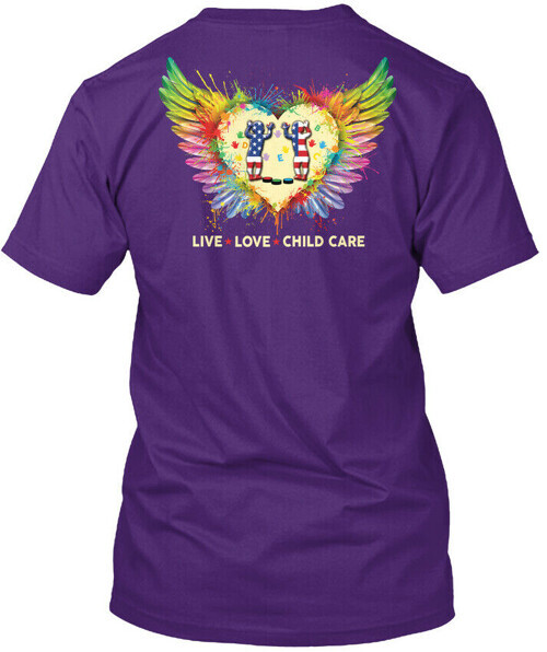 Premium Proud Child Care Provider Tee T-Shirt Made in the USA Size S to 5XL