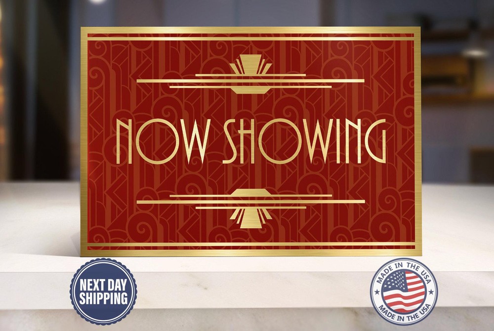 Now showing home movie theater sign | retro sign | vintage sign | cinema sign