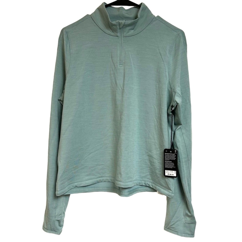 NWT Allbirds Tencel Merino Wool Blend Green Run Mid Layer Jacket 1/4 zip Size M