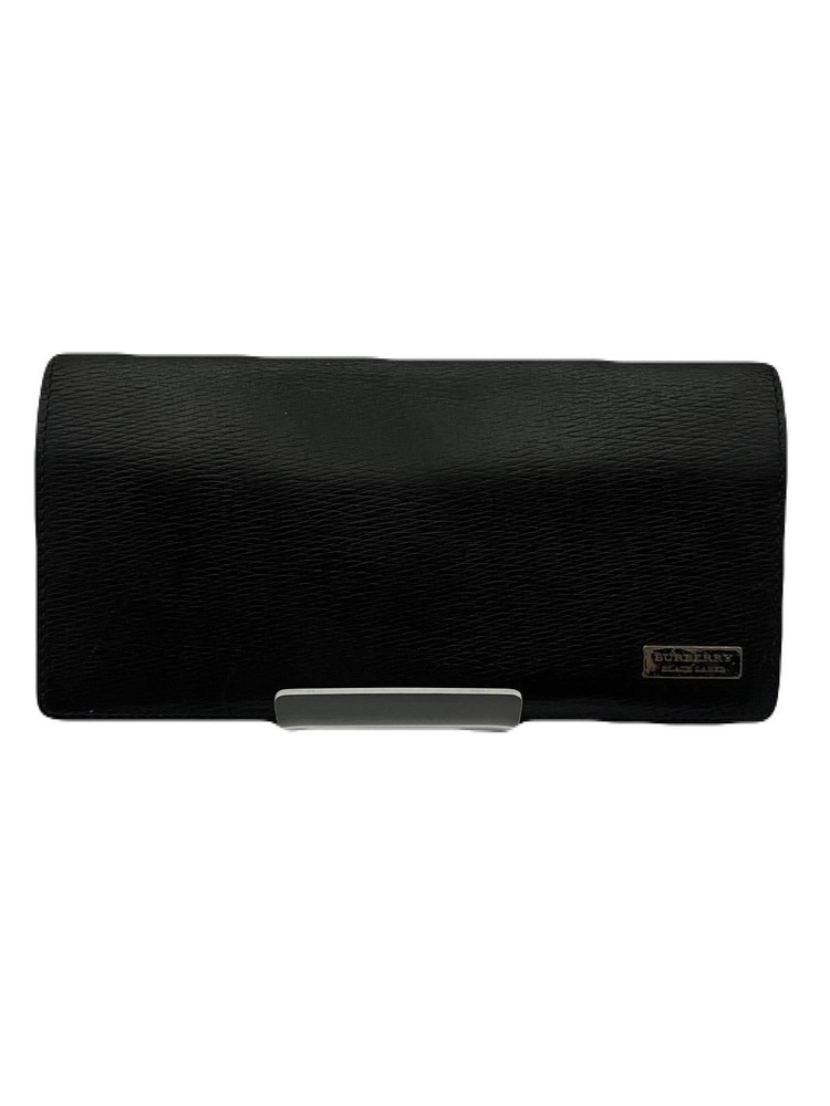 Burberry Long Wallet Leather Black USED T594-7