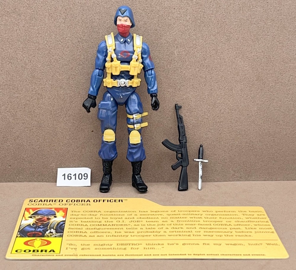 Scarred Cobra Officer G.I. Joe 2008 Action Figure with File Card V6