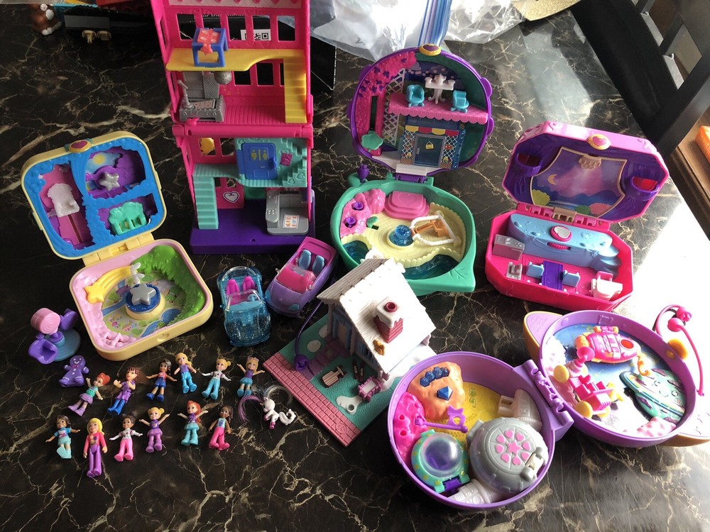 Vintage & Recent Mixed Polly Pocket Lot Cases Pollys Accessories