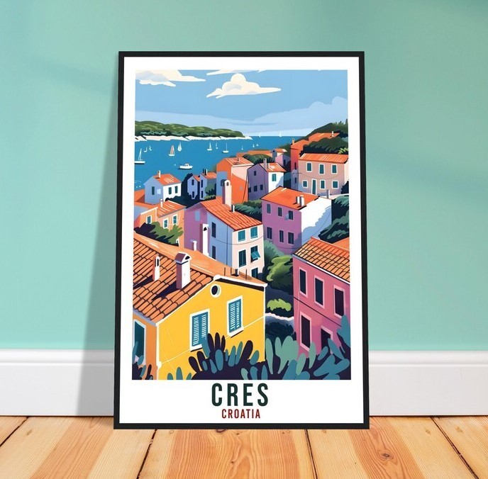Cres Island Croatia Travel Wall Art Home Décor Hanging Print  