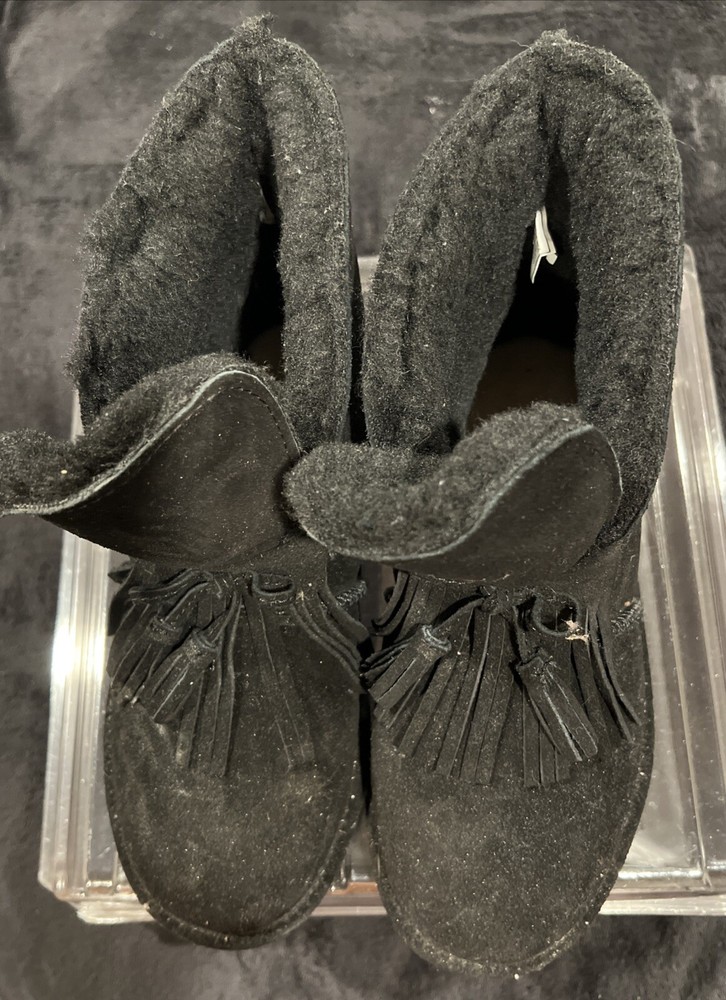 BEARPAW CHRISTIE NeverWet Boots Womens Size 9 Black Excellent Condition