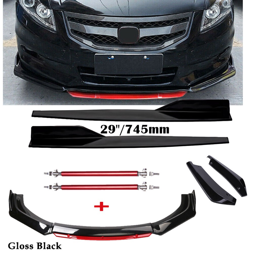 Front Bumper Lip Spoiler Splitter Rear Lip Side Skirt For 2008 2010 Honda Accord