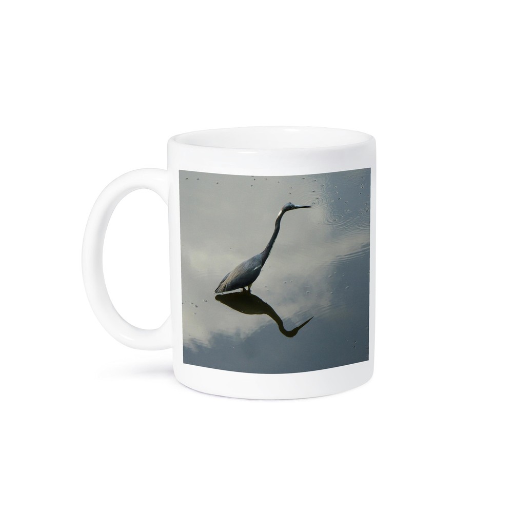 3dRose Blue Heron Reflection Design Coffee Mug