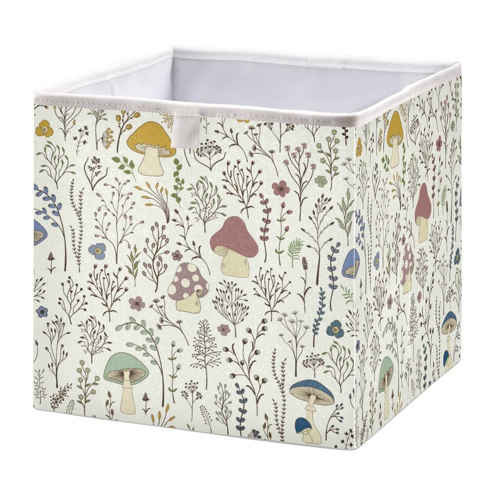 Mushroom Cube Collapsible Storage Bin for Toys and Clothes Organizing