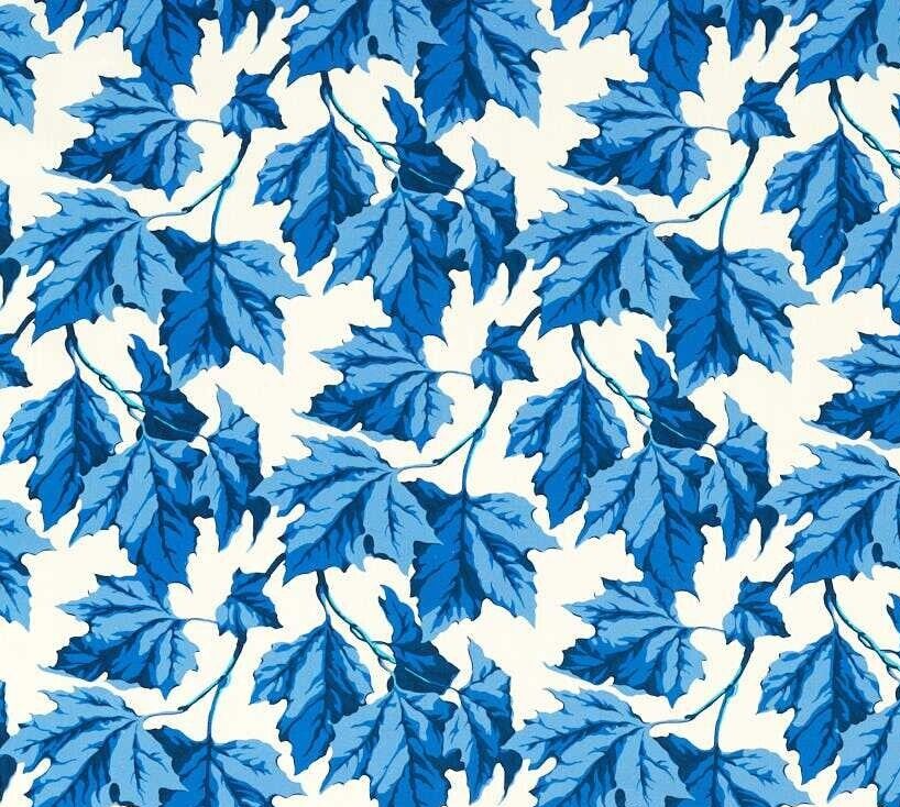 HARLEQUIN X SOPHIE ROBINSON Dappled Leaf Lapis Curtain Fabric 3.7 Metres