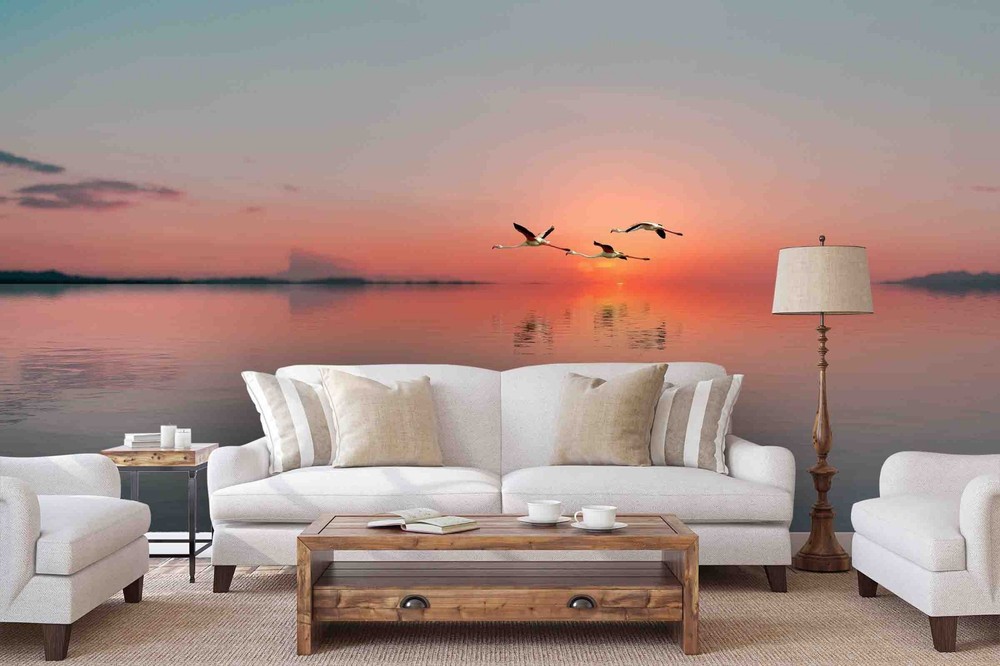 3D Sky Sea Sunset Landscape Wall Murals Wallpaper Murals Wall Sticker