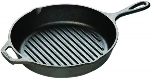 Lodge 10.5 Inch Square Cast Iron Grill Pan with Grill Bars  