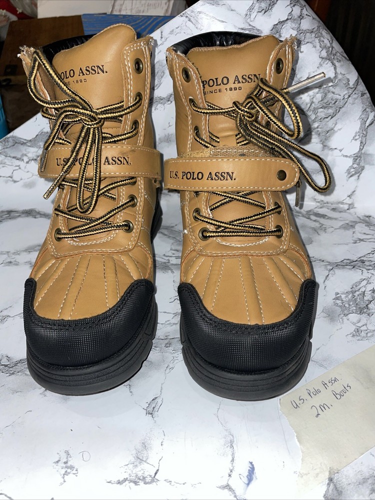 U.S. Polo Assn. Mens Brown Kedge Buckle Duck Toe Winter Snow Boots Size 13M