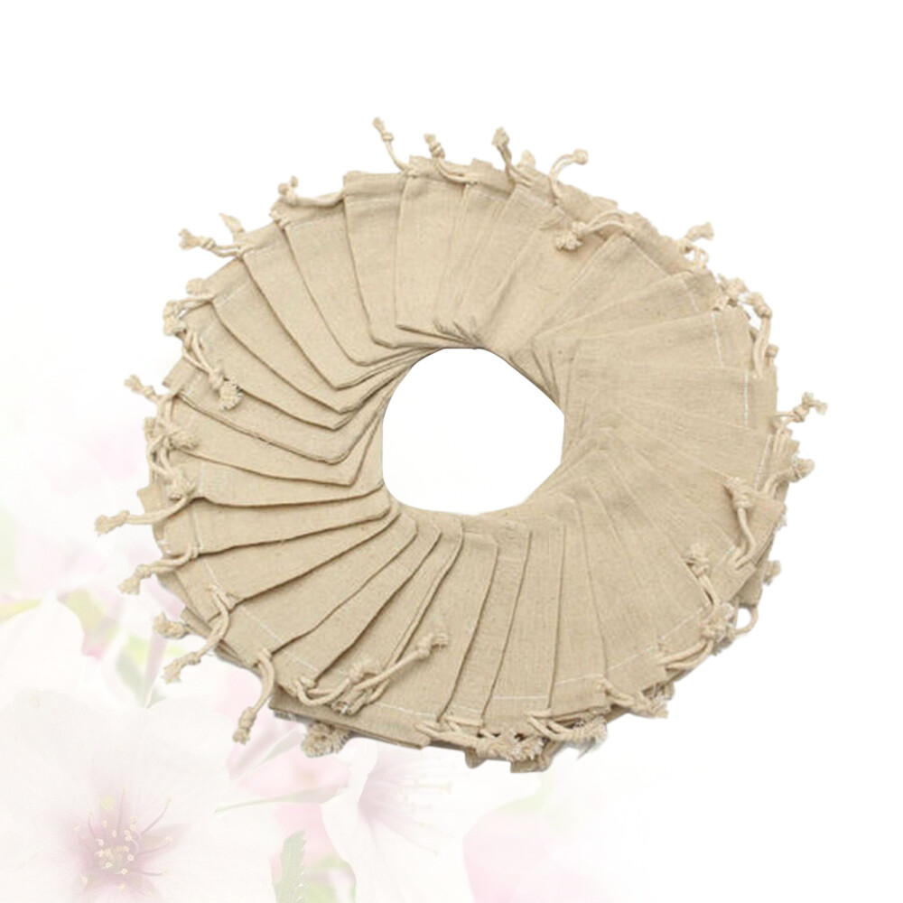 50 Pcs Burlap Jewelry Sack Muslin Bag Wedding Candy Treat Bag