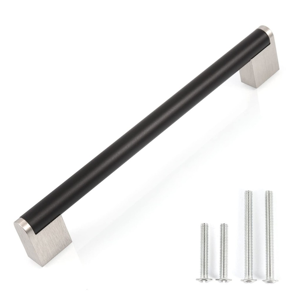 10 Pack Brushed Stainless Steel Square Cabinet Handles for Kitchen Drawers