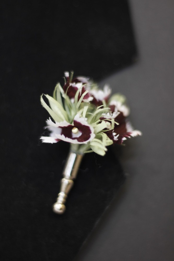 Vintage Poirot lapel pin carnation boutonniere for men