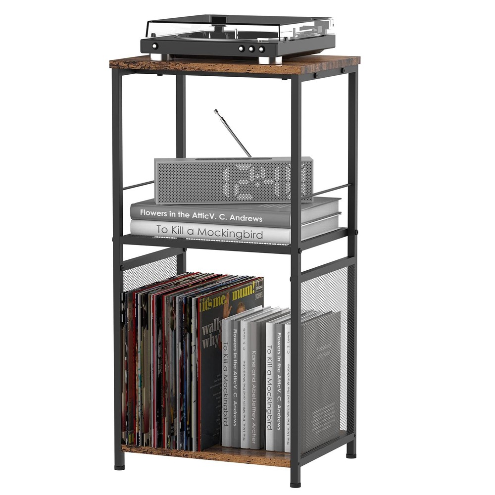 Record Player Stand With Record Storage Turntable Stand Vinyl Record Stand 3 Tie