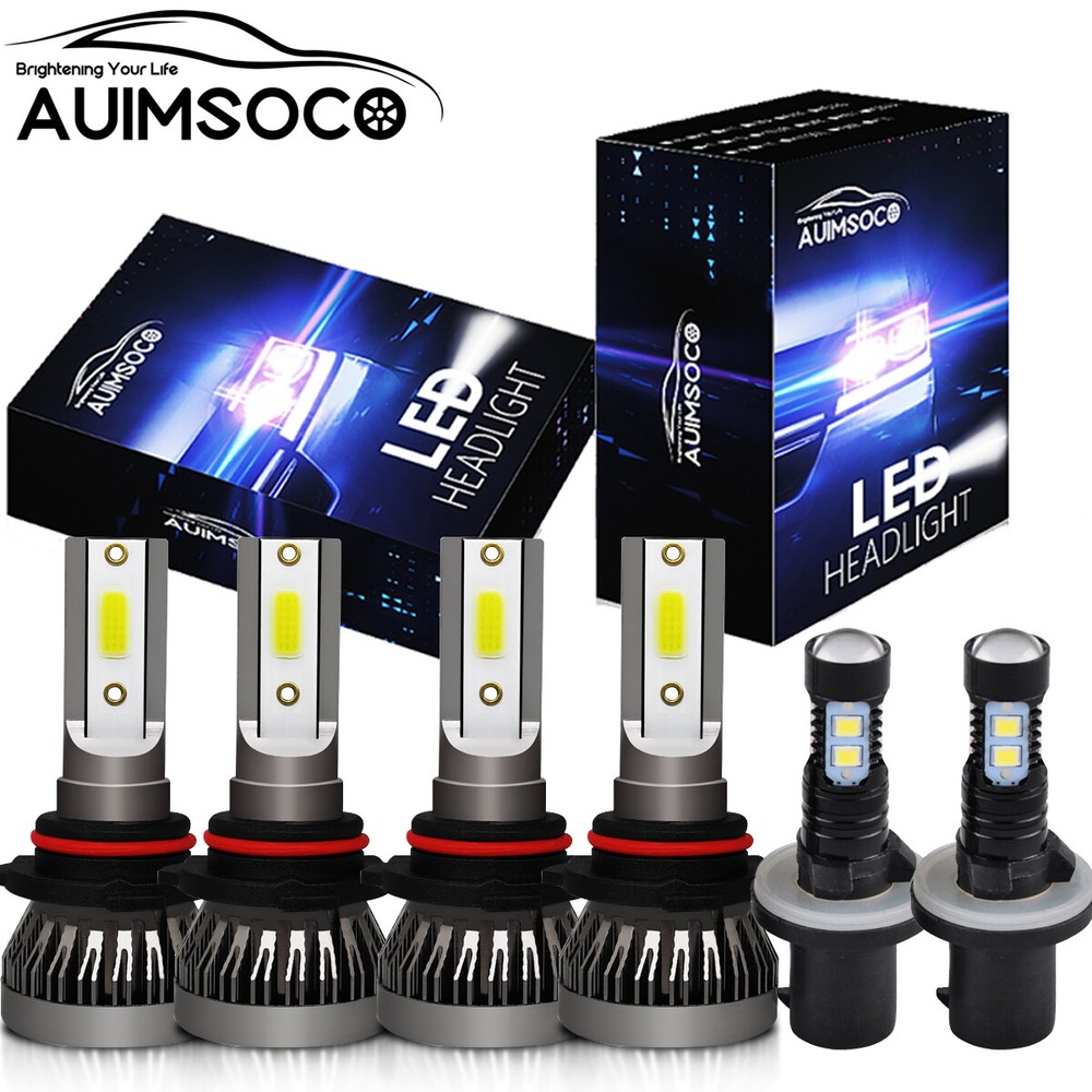 For GMC Sierra 1500 2500HD 1999-2002 6x Combo LED Headlight+Fog Light Bulbs Kits