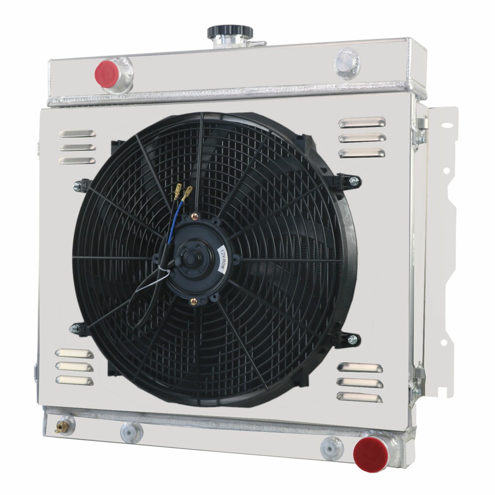 4 Rows Radiator+Shroud+Fan For 1970-79 Dodge D/W 100 200 150 300 Truck 5.2L 5.9L