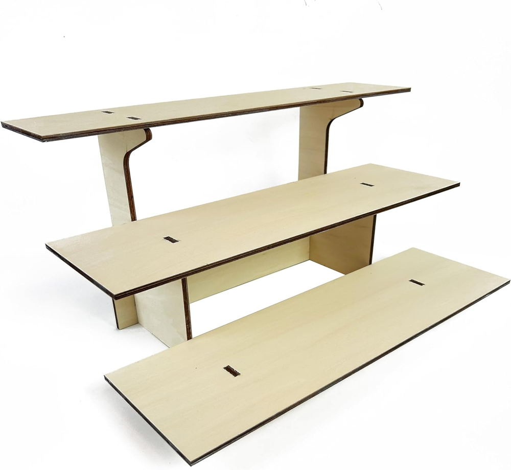 3-Tier Wooden Retail Display Stand with Shelves for Store Products  