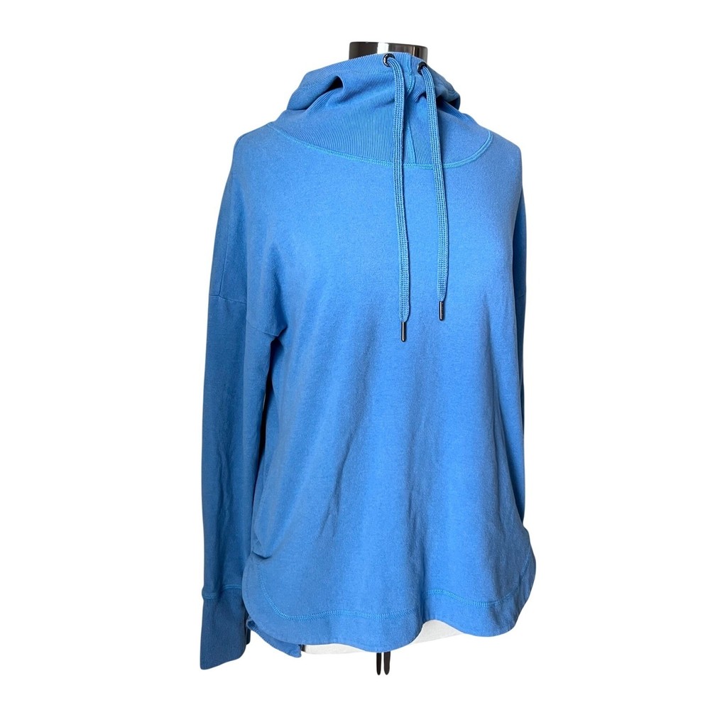 Sweaty Betty Blue Cowl Neck Hoodie Sweatshirt Womens Size 12
