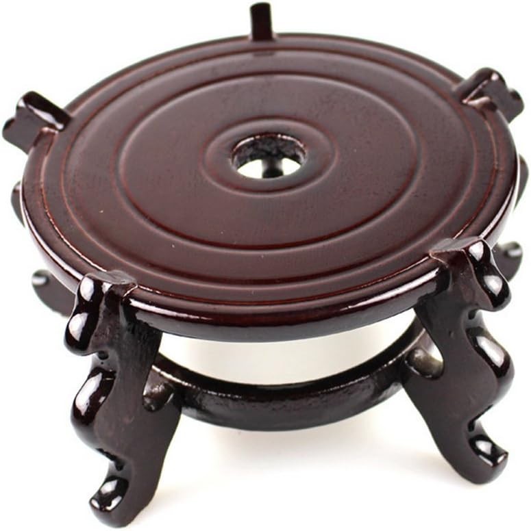 Feng Shui Chinese Wooden Fishbowl Planter Display Stand (10 Inch)