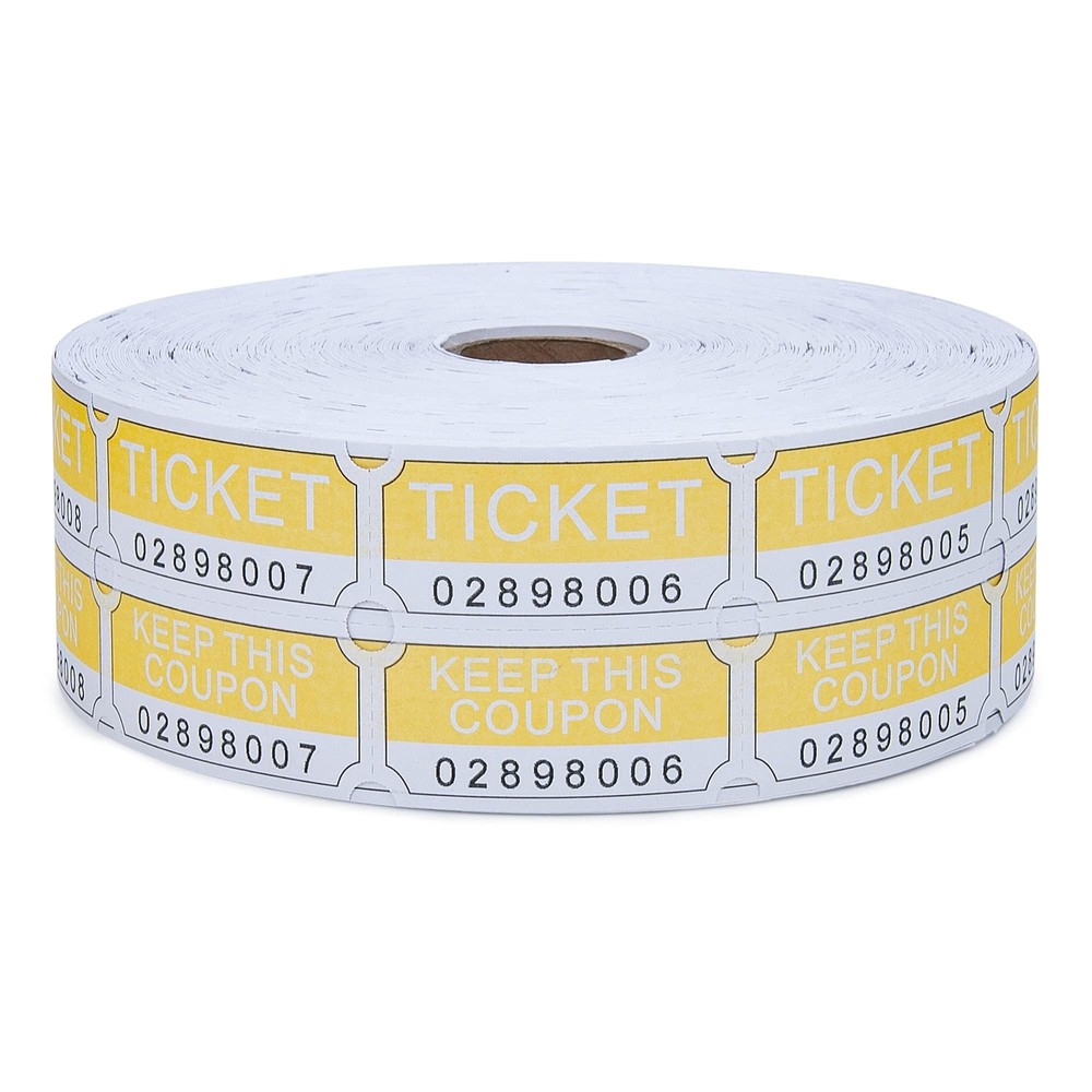 2000 Raffle Tickets, Double Rolls, Double Roll (Yellow)