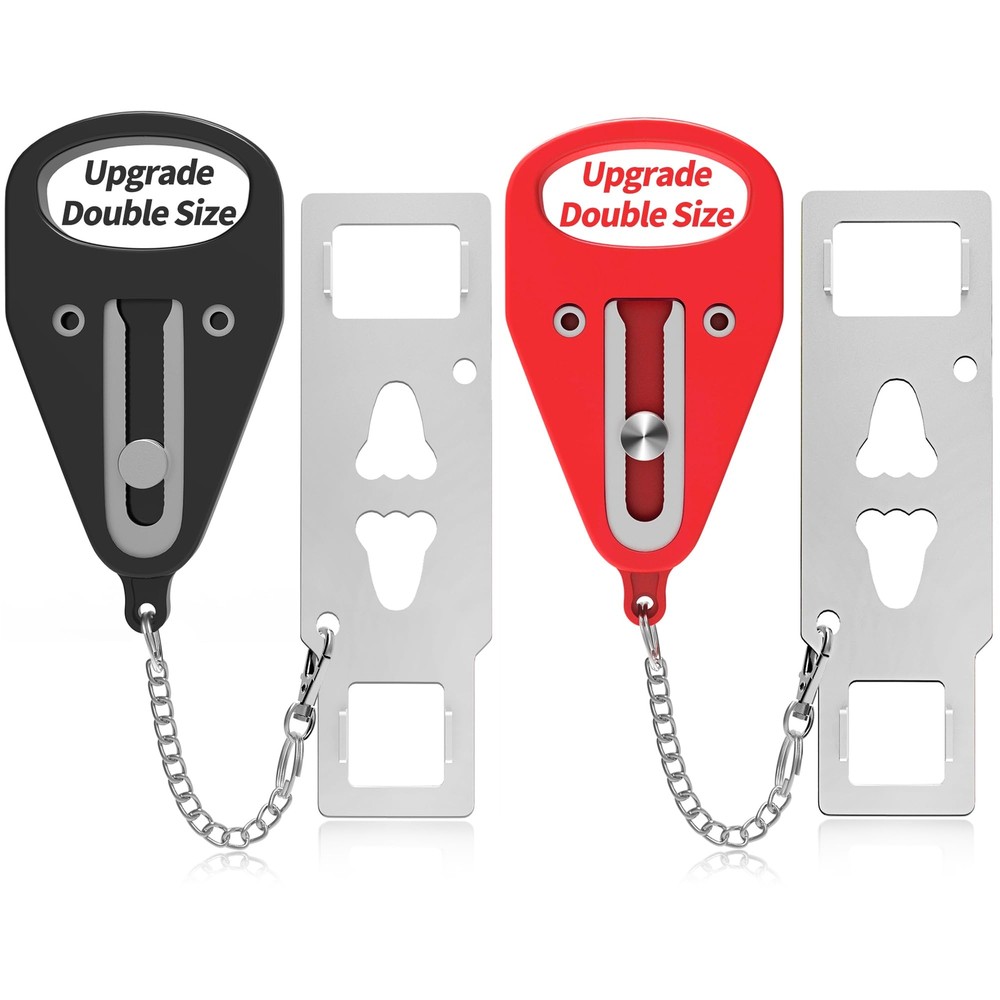 Portable Door Lock 2-Pack Heavy Duty Travel Security Lock for Privacy  