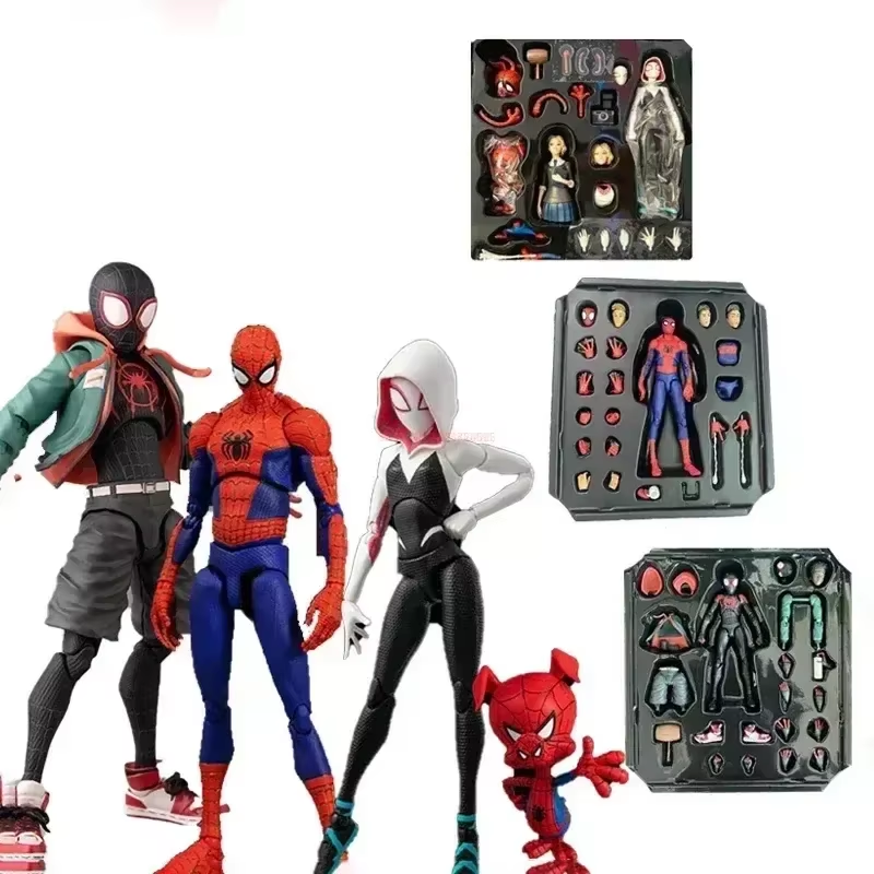 Spiderman Sentinel Miles Morales Action Figure Gwen Spider-verse Collectible Gift  
