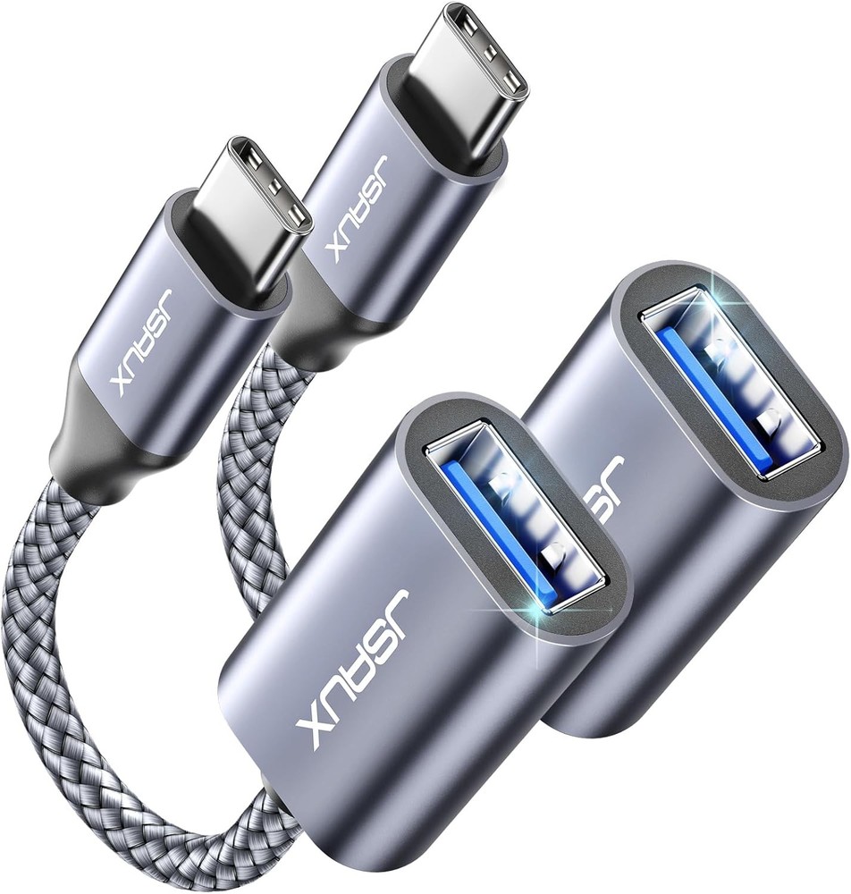 JSAUX USB C to 3.0 Adapter [2 Pack], C Male 2 Pack, Grey