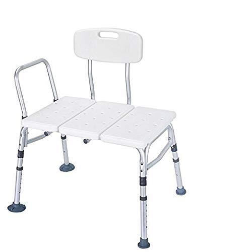 Tub Transfer Bench, Lightweight Medical Bath and Shower Chair with Back, Non-...