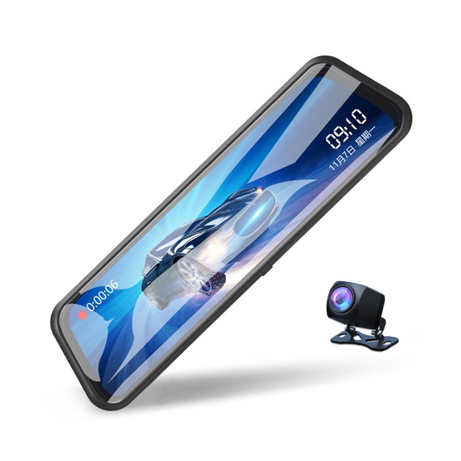 FHD Car DVR Camera Dash Cam Dual Lens Video Recorder Touch Screen Mirror Dashcam