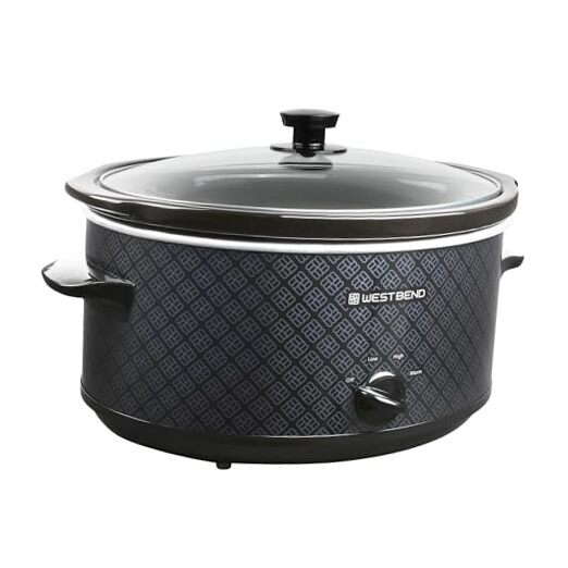 Slow Cooker 6-Quart Manual Crockery Style with Dishwasher Safe 6 Quarts Black