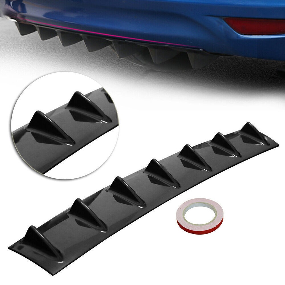 Universal Shark Fin 7-Wing Lip Diffuser 33x6 ABS Bumper Chassis Black