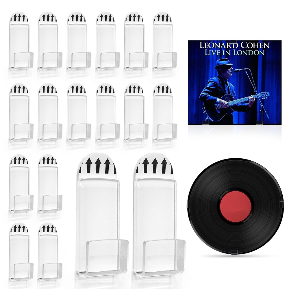 XANGNIER Vinyl Record Wall Mount Display Shelf No Drill,18 Pcs Self Adhesive ...