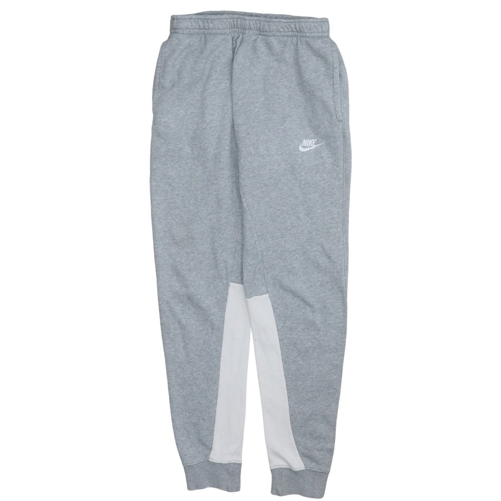 Nike Mens Joggers Grey Fleece Sweatpants Embroidered Swoosh Cuffed Tapered S