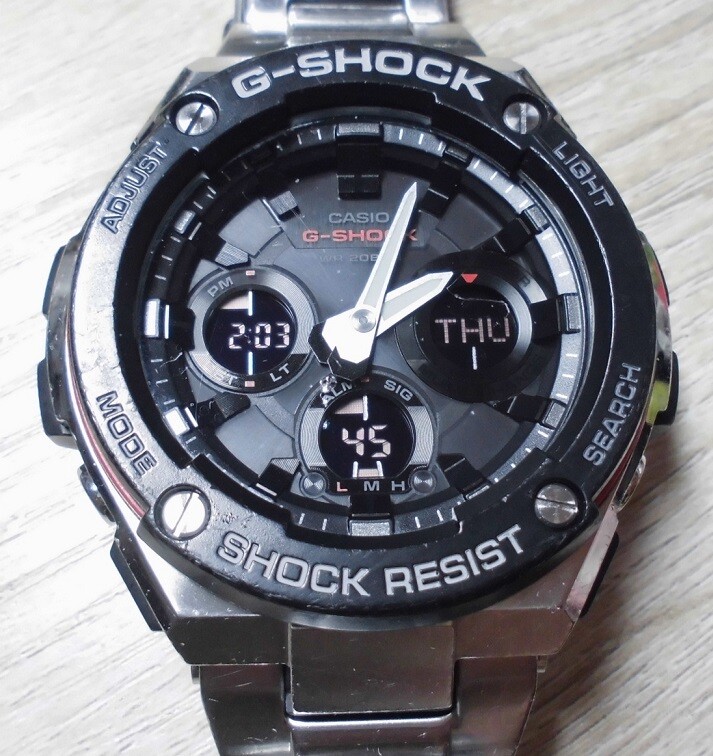 Casio G-Shock Gst-S100D-1A4 Metal Band Double Layer Structure Tough Solar G-Ste