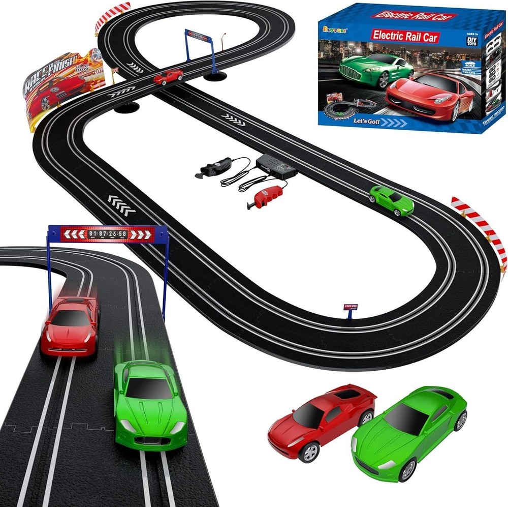 Slot Car Race Track Set Electric Powered Race Track Dual Racing Car Track Set