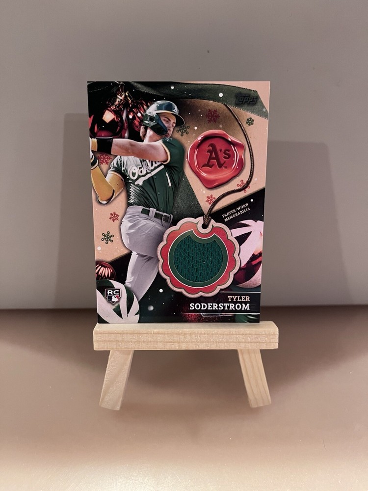 2024 Topps Holiday RC Tyler Soderstrom RELIC Oakland Athletics