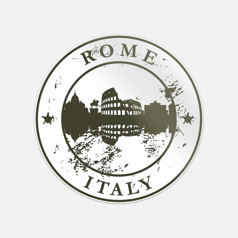 Rome Italy Europe Travel Grugne Green Stamp Vinyl Sticker Decal